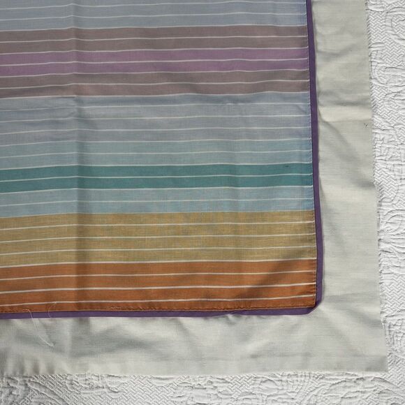 VTG JP Stevens Pillow Sham Pastel Stripe White Edge 80s Cotton 31"x26" Retro '82 - Picture 4 of 16